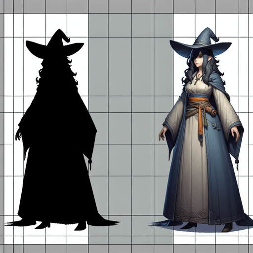 Witch
Single Game Texture. In-Game asset. 2d. Blank background. High contrast. No shadows.