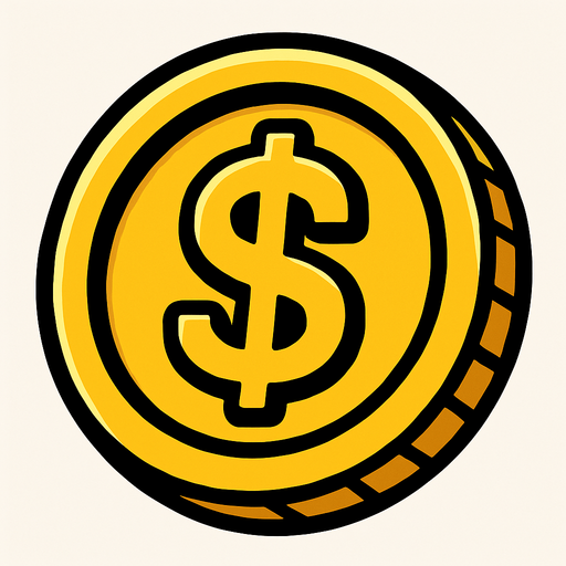 A coin.
In-Game asset.  2d.  High contrast.  No shadows