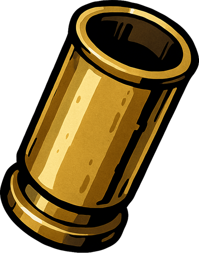 empty bullet cap.
In-Game asset.  High contrast.  No shadows