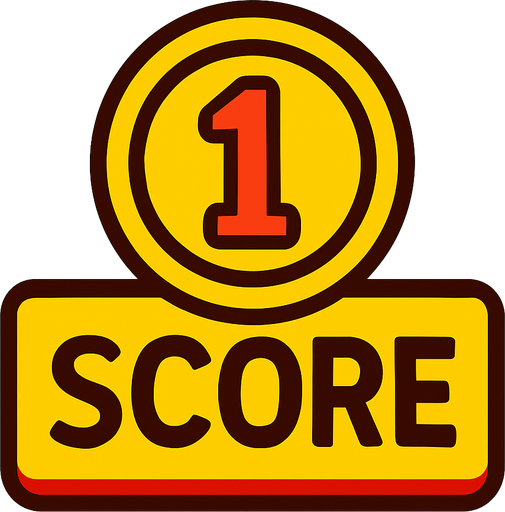Icono de puntaje.
In-Game asset.  2d.  High contrast.  No shadows