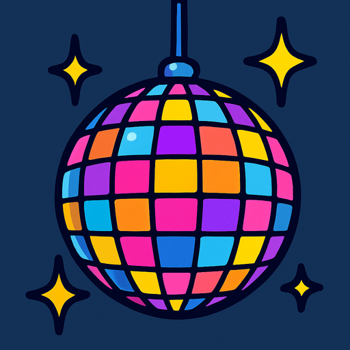 disco ball.
In-Game asset.  2d.  High contrast.  No shadows