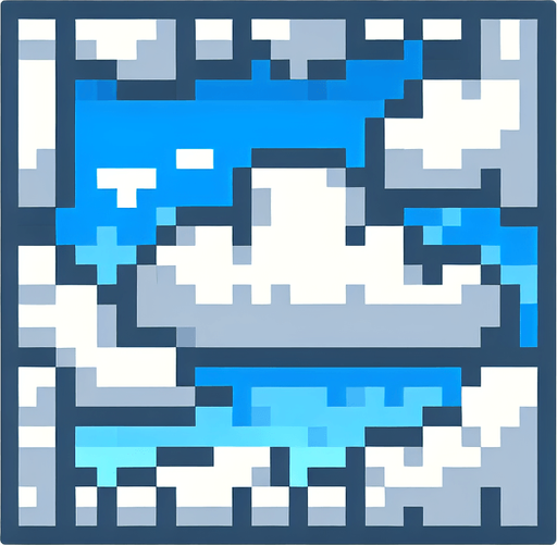 clouds pixelated.
Single Game Texture. In-Game asset. 2d. Blank background. High contrast. No shadows.
