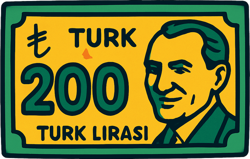 200 türk lirası.
In-Game asset.  2d.  High contrast.  No shadows