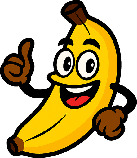platano animado.
In-Game asset.  2d.  High contrast.  No shadows