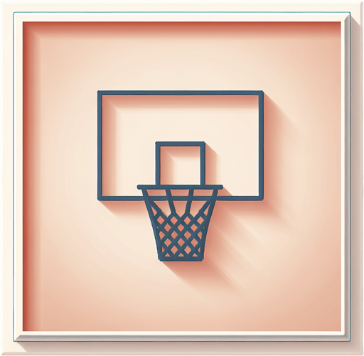 basketbol potası.
Single Game Texture. In-Game asset. 2d. Blank background. High contrast. No shadows.