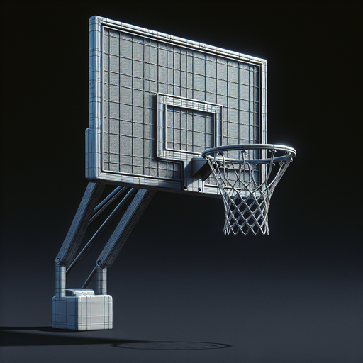Basketball hoop.
Single Game Texture. In-Game asset. 3D. Full background. High contrast. 
Yes shadows.