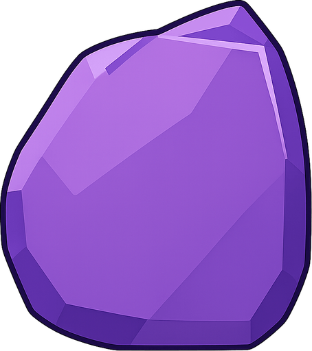 purple cristal. No background. Transparent background. Blank background. No shadows. 2d. In-Game asset. flat