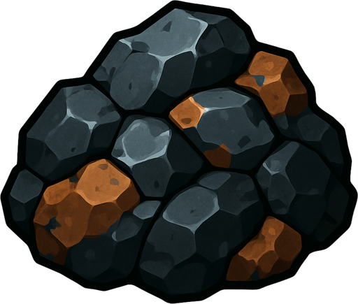 Manganese cevheri - yazısız.
In-Game asset.  2d.  High contrast.  No shadows