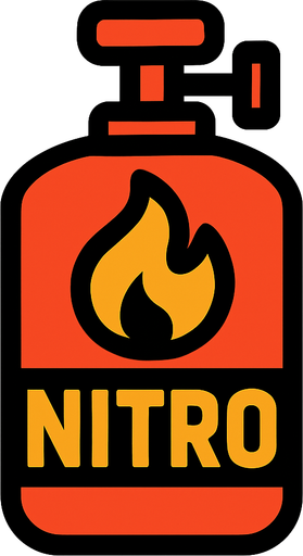 Nitro.
In-Game asset.  2d.  High contrast.  No shadows