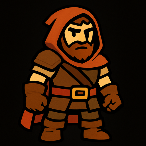 add dungeon hero with no sword.
In-Game asset.  2d.  High contrast.  No shadows