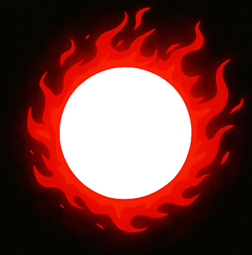 black orb with red aura.
In-Game asset.  2d.  High contrast.  No shadows