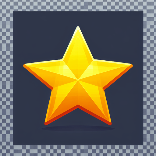 yellow star.
Single Game Texture. In-Game asset. 2d. Blank background. High contrast. No shadows.