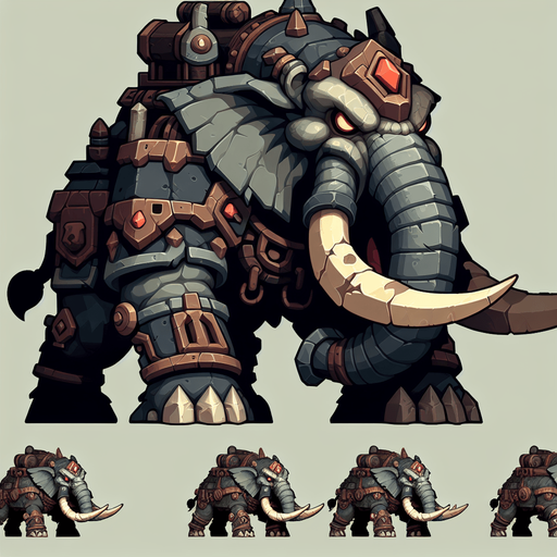 A good but dangerous elephant. Warcraft 3 art.
Single Game Texture. In-Game asset. 2d. High contrast. No shadows.