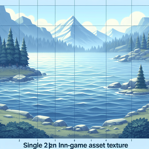 A nice lake Single Game Texture. In-Game asset. 2d. Blank background. High contrast. No shadows.