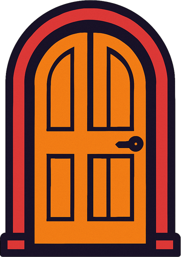 The door.
In-Game asset.  2d.  High contrast.  No shadows