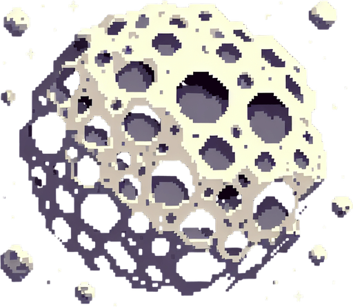 pixelart. asteroid with craters. subtle shading..
Single Game Texture. In-Game asset. 2d. Blank background. High contrast. No shadows.