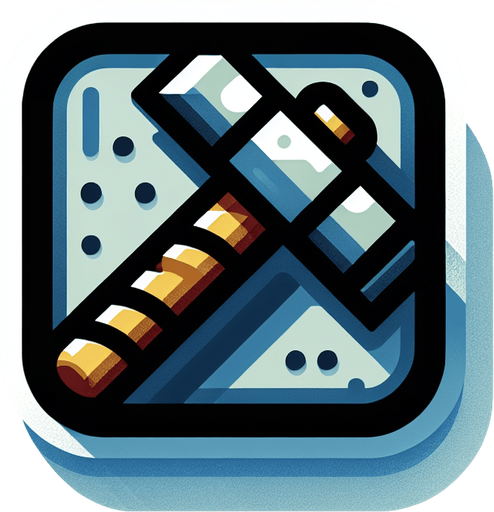 A hammer.
Single Game Texture.  In-Game asset.  2d.  Blank background.  High contrast.  No shadows