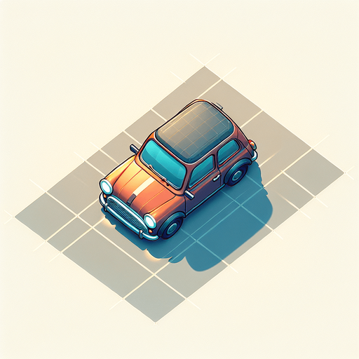 A cute looking car, facing up, viewed top down. Suitable for a game.

Single Game Texture. In-Game asset. 2d. Blank background. High contrast. No shadows.