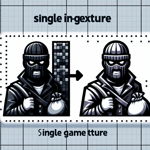 Robber.
Single Game Texture. In-Game asset. 2d. Blank background. High contrast. No shadows.