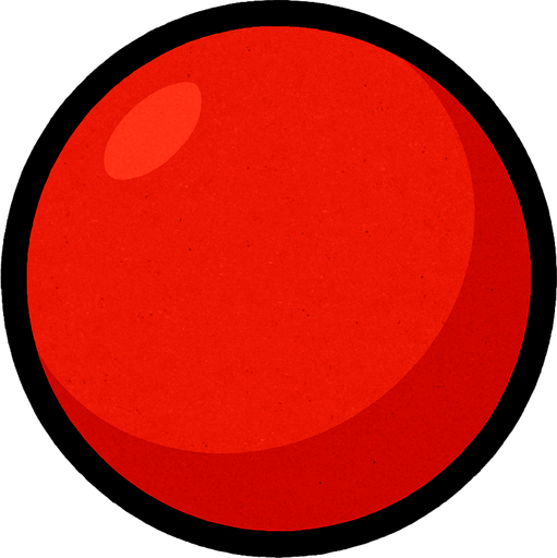 Red ball.
In-Game asset.  2d.  High contrast.  No shadows