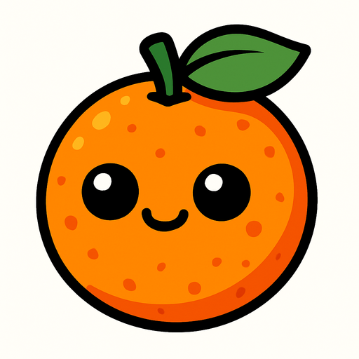 Naranja cute.
In-Game asset.  2d.  High contrast.  No shadows