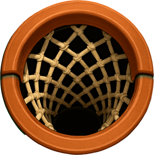 3D Billiard circle pocket web from top.
In-Game asset.  High contrast.  No shadows. 3D
