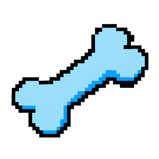 Un hueso de sans.
In-Game asset.  2d.  High contrast.  No shadows