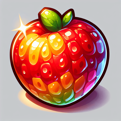 Fruit.
Single Game Texture.  In-Game asset.  2d.  Blank background.  High contrast.  No shadows