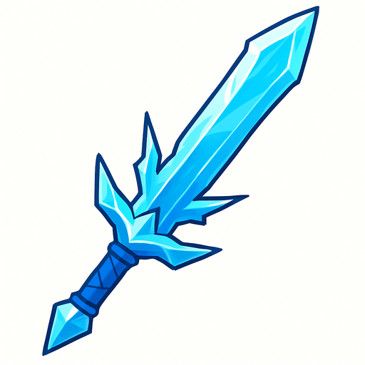 buz bir kılıç.
In-Game asset.  2d.  High contrast.  No shadows