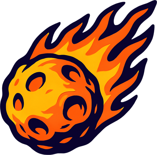 meteor.
In-Game asset.  2d.  High contrast.  No shadows