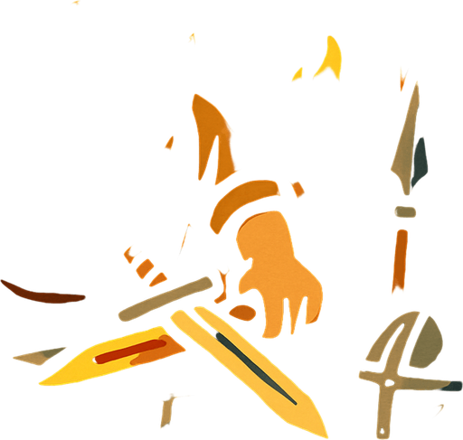 Demirci, Eski savaş malzemeleri üretiyor.
In-Game asset.  2d.  High contrast.  No shadows