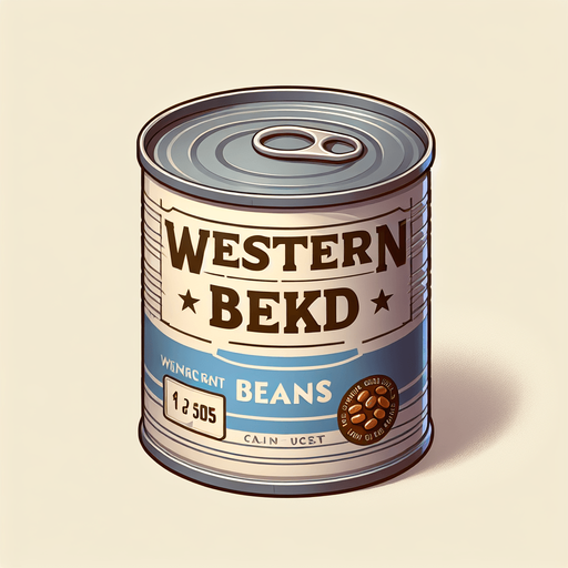 western baked beans can.
Single Game Texture. In-Game asset. 2d. Blank background. High contrast. No shadows.