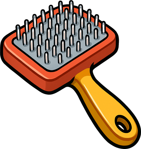 Dog groom brush.
In-Game asset.  2d.  High contrast.  No shadows