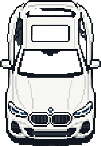 BMW X6 pixel art bird's eye view.
In-Game asset.  2d.  High contrast.  No shadows