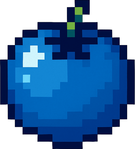 Make me a blue berry 2d pixel.
In-Game asset.  2d.  High contrast.  No shadows