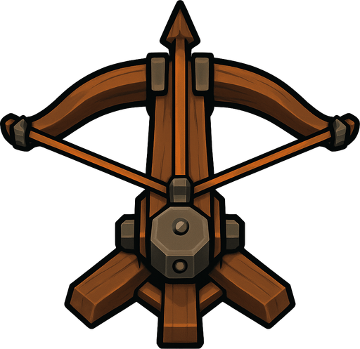 Giant crossbow.
In-Game asset.  2d.  High contrast.  No shadows. Topdown