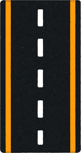 Make a road.
In-Game asset.  2d.  High contrast.  No shadows