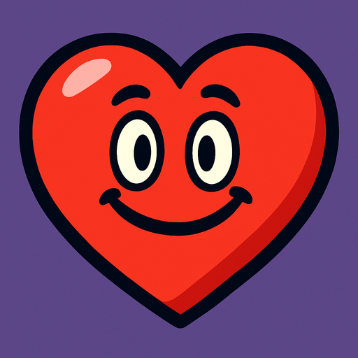 cartoon heart.
In-Game asset.  2d.  High contrast.  No shadows