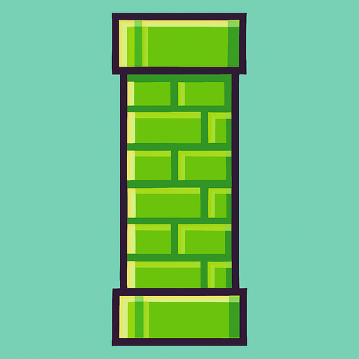 wall for a flappy bird game.
In-Game asset.  2d.  High contrast.  No shadows