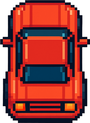Pixel art Araba kuş bakışı şeklinde olsun.
In-Game asset.  2d.  High contrast.  No shadows