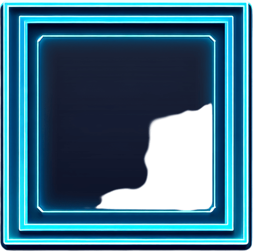 square with Neon dark blue borders, simple, cyberpunk, 2d.
Single Game Texture. In-Game asset. 2d. Blank background. High contrast. No shadows.