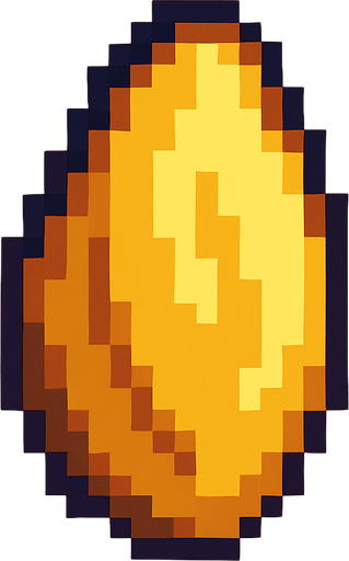 Mango seed 8bit.
In-Game asset.  2d.  High contrast.  No shadows