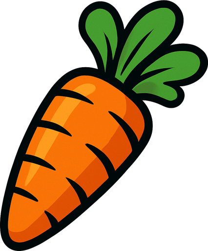 carrot.
In-Game asset.  2d.  High contrast.  No shadows