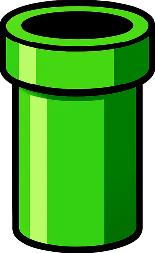 Green pipe.
In-Game asset.  2d.  High contrast.  No shadows