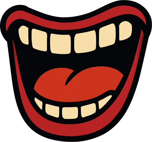 make a laughed mouth.
In-Game asset.  2d.  High contrast.  No shadows