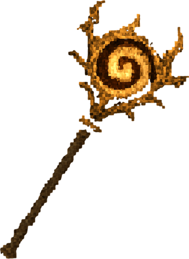 Büyü asası logosu Dark souls style 2d pixel art.
In-Game asset.  2d.  High contrast.  No shadows