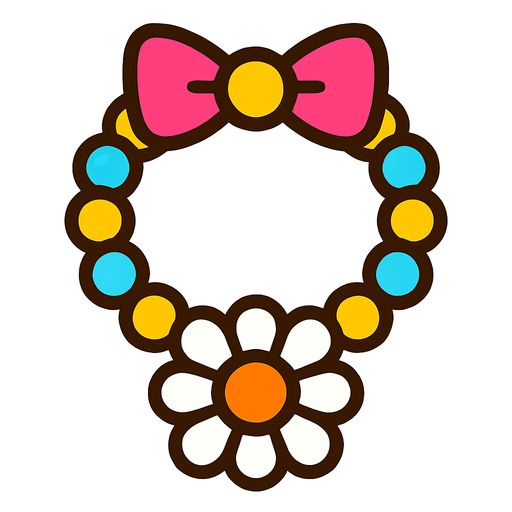 cute design accessory top view..
In-Game asset.  2d.  High contrast.  No shadows