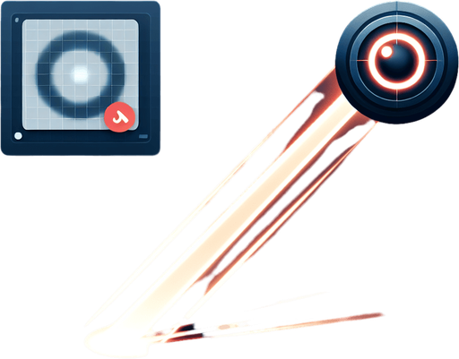 A laser.
Single Game Texture. In-Game asset. 2d. Blank background. High contrast. No shadows.