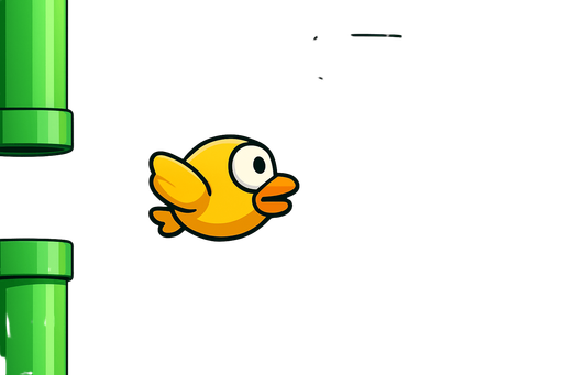 Fullscreen modern App Store landscape banner, 16:9, high definition, for a game titled "Flappy Bird: Pipe Dash" and with the description "Tap to flap and guide your bird through gaps in moving pipes. Avoid collisions and see how far you can go!". No text on banner!