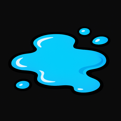 Water puddle.
In-Game asset.  2d.  High contrast.  No shadows